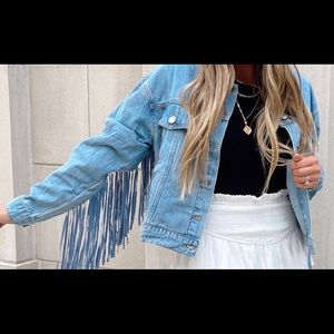Fringe denim jacket